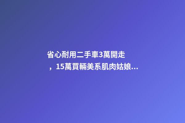 省心耐用二手車3萬開走，15萬買輛美系肌肉姑娘向你招手